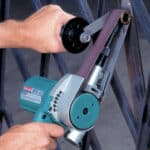 Image presents MAKITA 550W 30MM BELT SANDER - LINISHER SANDING WOOD METAL LINISHING MACHINE 9031 7