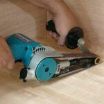 Image presents MAKITA 550W 30MM BELT SANDER - LINISHER SANDING WOOD METAL LINISHING MACHINE 9031 7