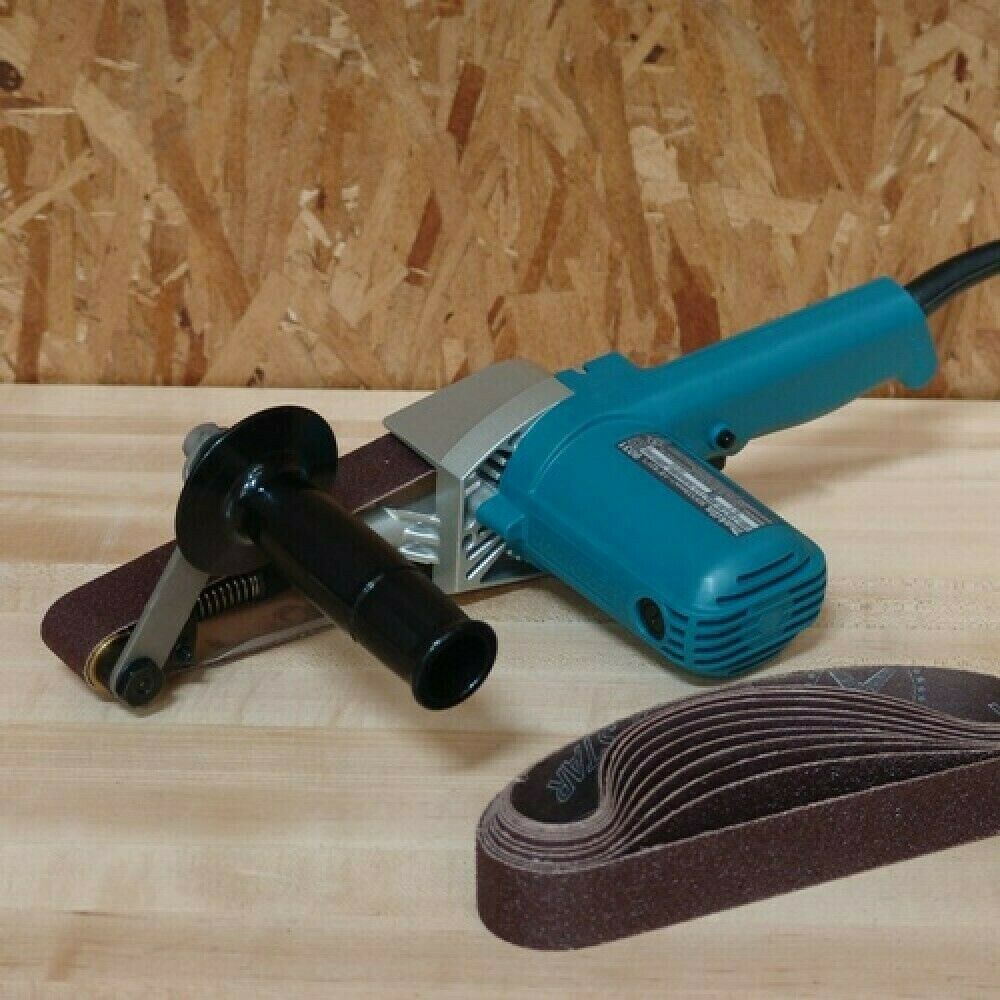 Image presents MAKITA 550W 30MM BELT SANDER - LINISHER SANDING WOOD METAL LINISHING MACHINE 9031 7