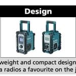 Image presents MAKITA 7.2-18V CORDLESS JOBSITE RADIO SPEAKER, IP64 AC LI-ION, DMR107 *SKIN ONLY