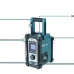 Image presents MAKITA 7.2-18V CORDLESS JOBSITE RADIO SPEAKER, IP64 AC LI-ION, DMR107 *SKIN ONLY