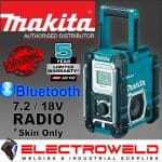 Image presents MAKITA 7.2 18V JOBSITE RADIO CORDLESS BLUETOOTH USB SPEAKER DMR108 SKIN ONLY