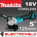 Image presents MAKITA DGA504Z 18V LI-ION CORDLESS 125MM 5" BRUSHLESS ANGLE GRINDER - SKIN ONLY