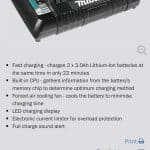 Image presents Makita 18v 2 X 5.0ah Li-ion Batteries + Cordless Dual 2 Port Charger Dc18rd 6