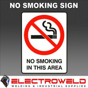 Image presents "NO SMOKING IN THIS AREA" SIGN NOTICE, SAFETY WORK HOME 225 X 300MM BRADY 841089