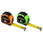 image presents Stanley 8 M Hi-Viz Tape Measure High Visibility Vis Metric - STHT36070-2