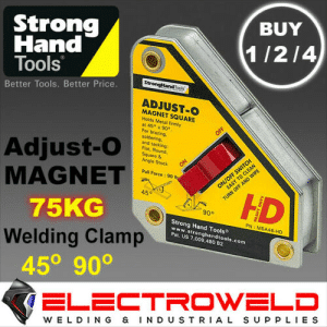 Image presents Strong Hand Adjust-o Welding Magnet on/off Switch*, Square Magnetic Clamp - 75kg