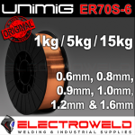 Image presents Unimig 0.9mm 5kg Solid Steel Welding Wire ER70S-6