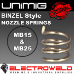 Image presents Unimig Binzel Style Nozzle Springs For MB15 MB25 BLZ 15 25 MIG Welding Torch