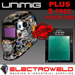 Image presents Unimig Chaos Automatic Welding Helmet + 5 X Outer Lenses - Um-h-chaos