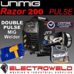 Image presents Unimig Razor 200 Pulse Mig Tig Stick Bundle - Welder + Gloves +consumables + Wire, U11003k 1