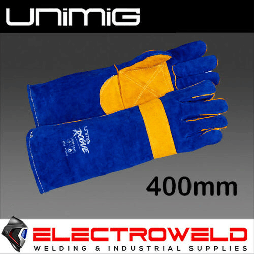 Image presents Unimig Rogue 400mm Heavy Duty MIG Leather Welding Gloves