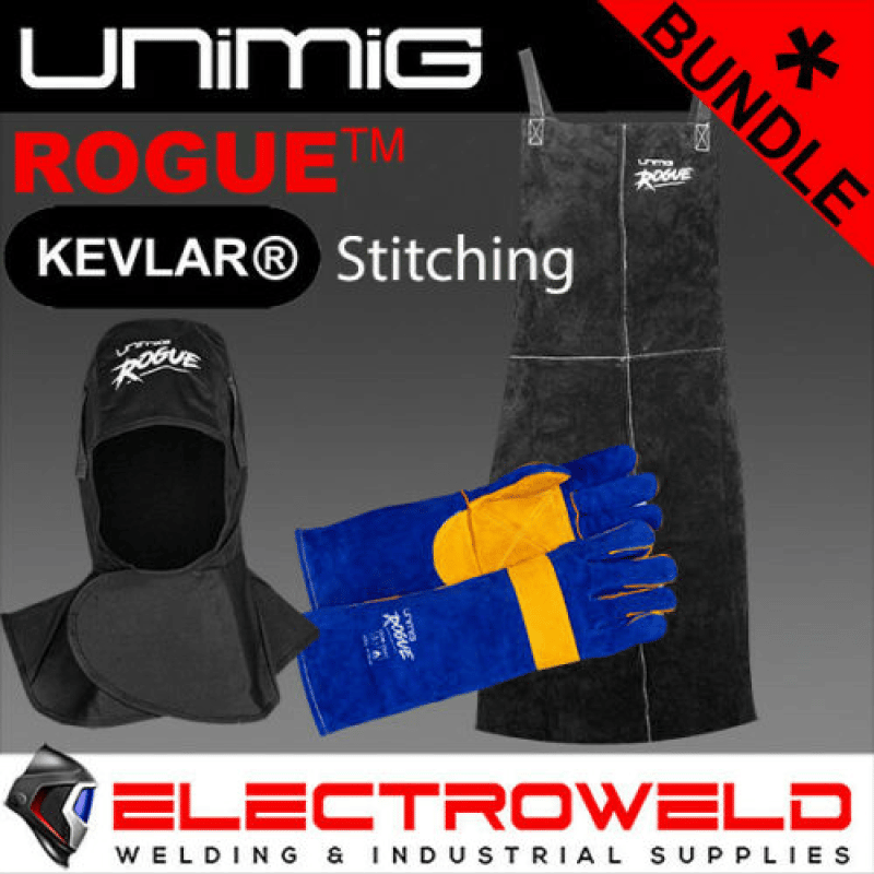 Image presentsUnimig Rogue Welding Protection Bundle *leather Apron, Hood, Gloves*