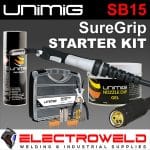 Image presents Unimig Sb15 Suregrip Mig Welding Torch Bundle - gun, Consumable Kit, Spray, Dip 1