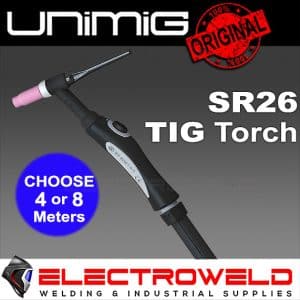 Image presents Unimig Sr26 Tig Torch 4m 8m Gun Welding, 7 Pin - Sr-26-4mcp50