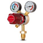 Image presents Unimig Twin Gauge Acetylene Gas Regulator Welding Flow Meter Acet-reg Uni-flame - 3