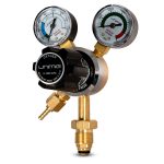 Image presents Unimig Twin Gauge Oxygen Gas Regulator Welding Flow Meter - Oxyreg - 3