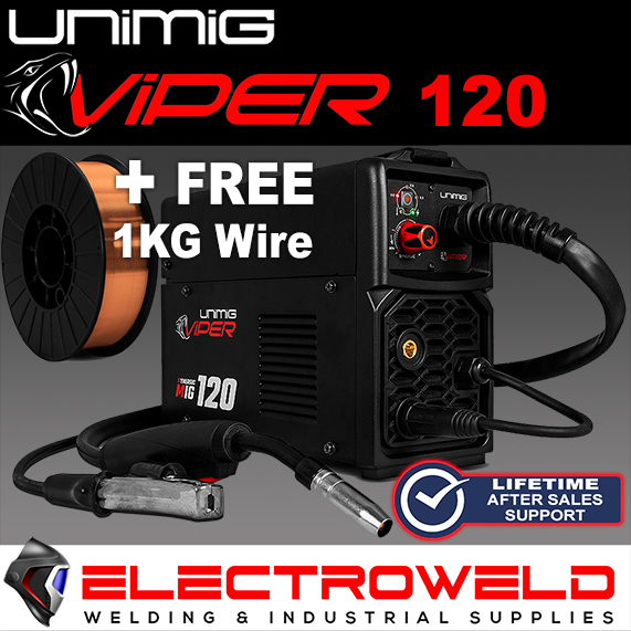 Image presents Unimig Viper 120 Mig welder + Free Wire - Kumjrvm120 1