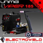 Image presents Unimig Viper 185 Migtigstick Pack welder, 17v Tig Torch, Mig Torch, Regulator