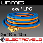 Image presents Unimig *lpg + Oxygen Regulators, Plus Twin Hose Set* - Gas Welding Bundle - 2