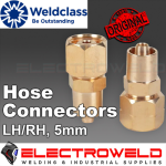 Image presents Weldclass 5mm Lh Hose Connector Screw On- Acetylene LPG Welding Gas Left 4-lp240