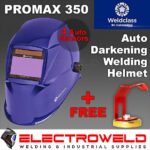 Image present Weldclass Promax 350 Blue Welding Helmet Automatic Darkening Mig Tig Wc05313