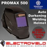 Image presents Weldclass Promax 500 Black Stealth Welding Helmet, Automatic Darkening WC-05317