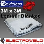 Image presents Weldclass Promax Leather Welding Blanket Welder Flame Heat Resistant 3M x 3M