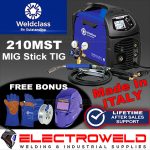 Image presents Weldclass Weldforce 210mst Mig Tig Welder, Helmet, Gloves, Wire, Torch Wc-210mst 1