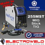 Image presents Weldclass Weldforce 255mst Synergic Welder 250a Mig Stick Tig Smart Set Wf-06167 1