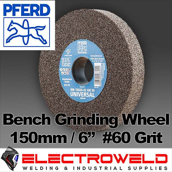 image presents Pferd 150mm 6" Grinding Wheel Disc For Bench Grinder Steel, Stainless, Metal 60#