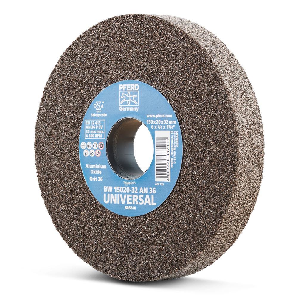 image presents Pferd 150mm 6" Grinding Wheel Disc For Bench Grinder Steel, Stainless, Metal 60# 1