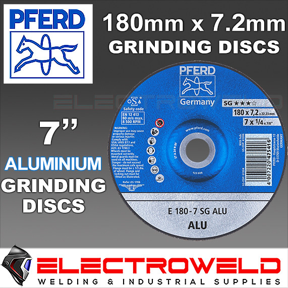 image presents Pferd 180mm 7" Aluminium Grinding Wheels - Depressed Centre