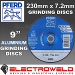 image presents Pferd 230mm 9" Aluminium Grinding Wheels - Depressed Centre