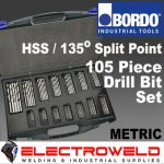 image presents Bordo Saber 105pce Hss Drill Bit Set, Split Point Metric Metal (10-sbma1)