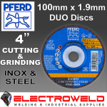 image present 20 X 100MM 4" PFERD DUODISCS - CUTTING & GRINDING DISCS - ALL STEEL