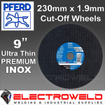 image presents Pferd 230mm 9" Cutting Discs Metal, Stainless, Steel, Inox Cut Off Wheels For Grinder