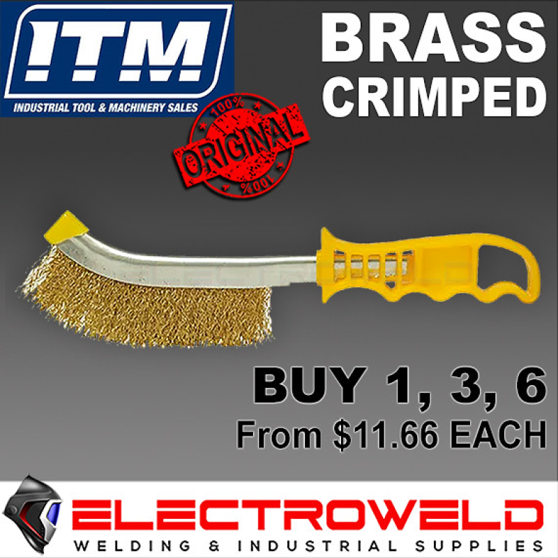 image presents ITM 265mm Brass Wire Hand Brush, Crimped, TM7040-003