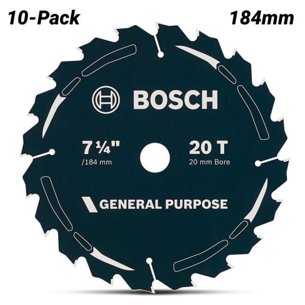 10 x Bosch EXPERT 184mm 20T Circular Saw Blades Electroweld