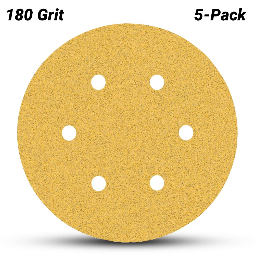 5 x Bosch 150mm 180 Grit Hook & Loop Velcro Sandpaper, 8 Hole